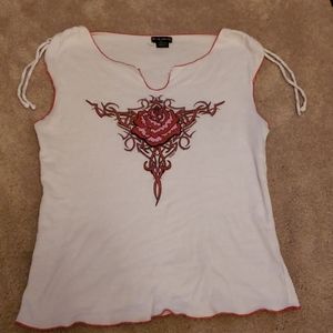 Rose motorcycle tank top